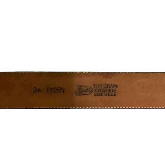 Justin Western Leather Belt Sz 34 Brown - Picture 3 of 9